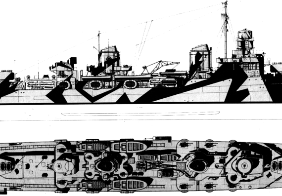 Крейсер RN Attilio Regolo 1942 [Light Cruiser] - чертежи, габариты, рисунки